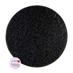 Double Thick Round Turned Edge Cake Card Foil - Black