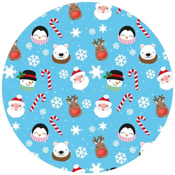 Masonite Cake Board Round Christmas Friends 10 Inch