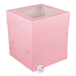 Pink Gloss Extra Deep Cake Box with Window Lid 08 inch