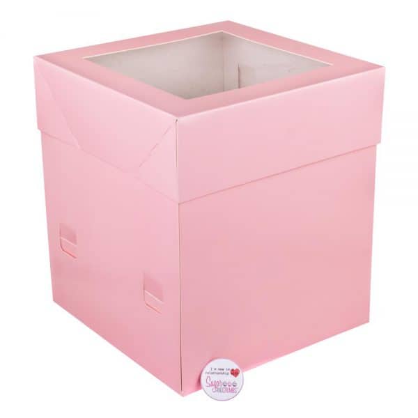 Pink Gloss Extra Deep Cake Box with Window Lid 08 inch