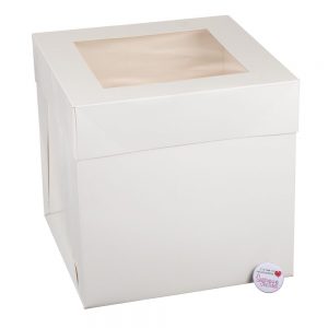 TALL Cake Box With WINDOW Lid White 10x10x10 inch Pack of 1