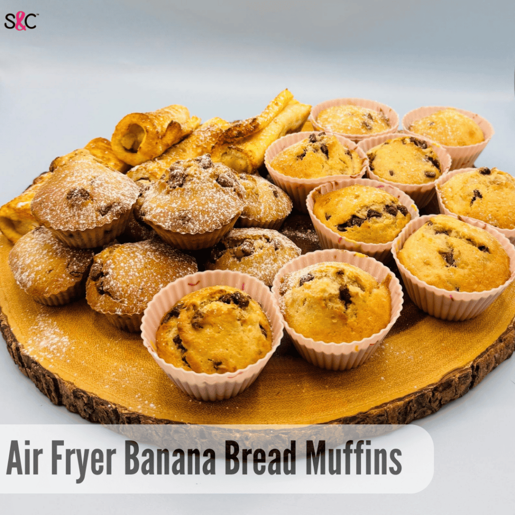 Air fryer banana bread muffins