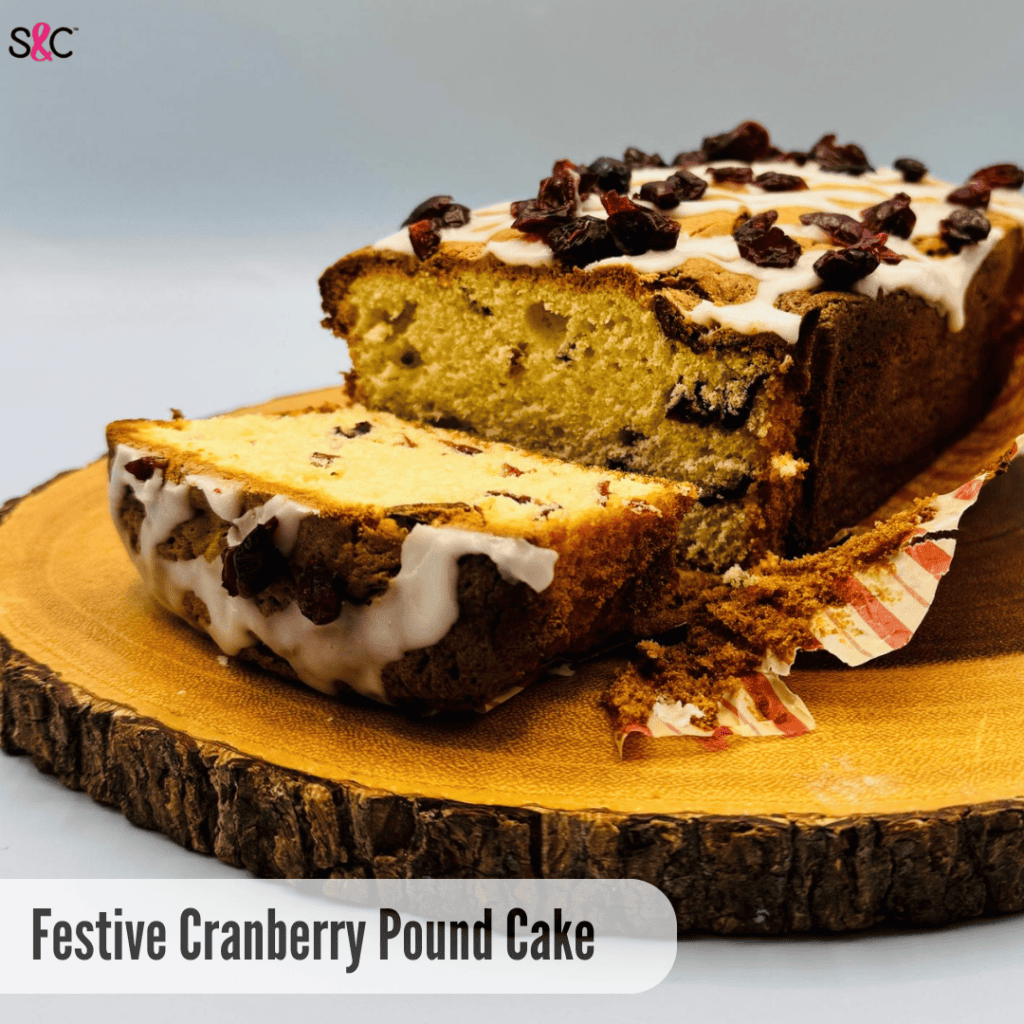 festive cranberry pound cake