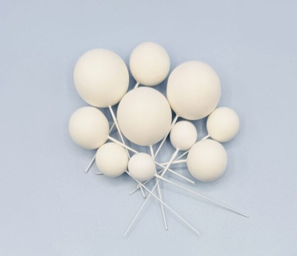 Foam Cake Balls - Pack of 10 - Assorted Sizes - White