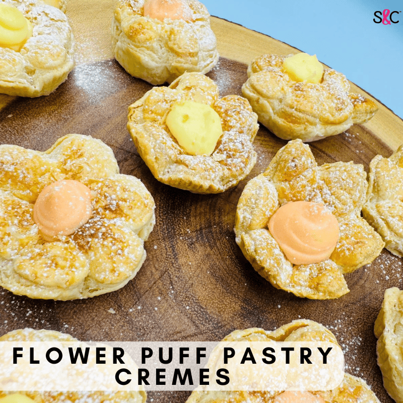 Flower puff pastry cremes image